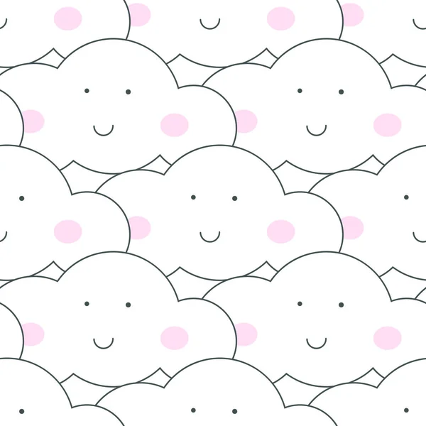 Bebek vektör seamless modeli. Hafif eğlenceli gökyüzü textil baskı.