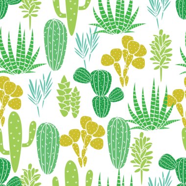 Succulents plant vector seamless pattern. Botanical black and white cactus flora fabric print.