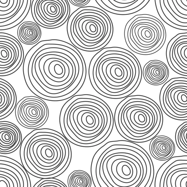 Espiral negro madera corcho textura sin costuras vector patrón . — Vector de stock