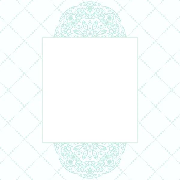 Baby blue mandala card template background. — Stockový vektor