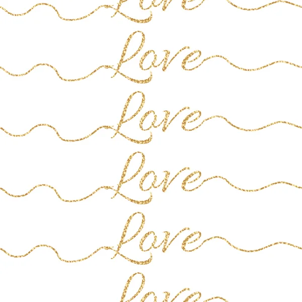 Ημέρα του Αγίου Βαλεντίνου glitter λάμψη κάρτα φόντο. Χρυσό αγάπη χωρίς ραφή πρότυπο. — Διανυσματικό Αρχείο