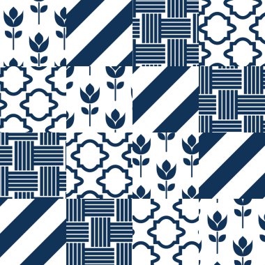 Patchwork Yorgan vektör desen döşemelerini.