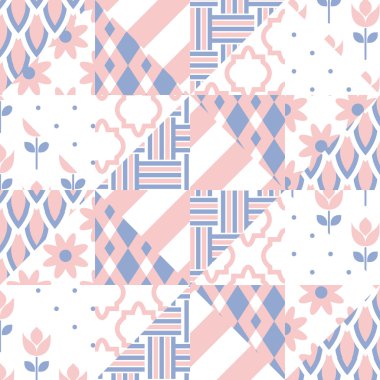 Patchwork Yorgan vektör desen döşemelerini.