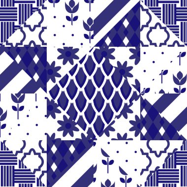 Patchwork Yorgan vektör desen döşemelerini.