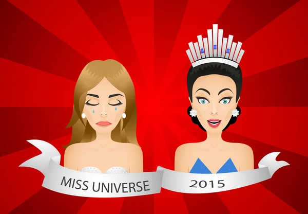 Miss universe 2015 contest. Wrong winner. — Stock Vector