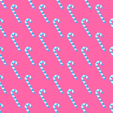 Tatlı şeker kamışı pembe seamless modeli. Renkli şeker sarma kağıdı.