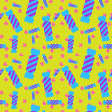 Tatlı şeker seamless modeli. Renkli şeker sarma kağıdı.