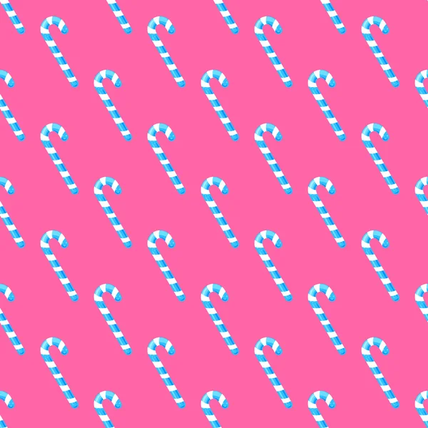 Söt candy cane rosa seamless mönster. Färgglada socker wrap papper. — Stock vektor