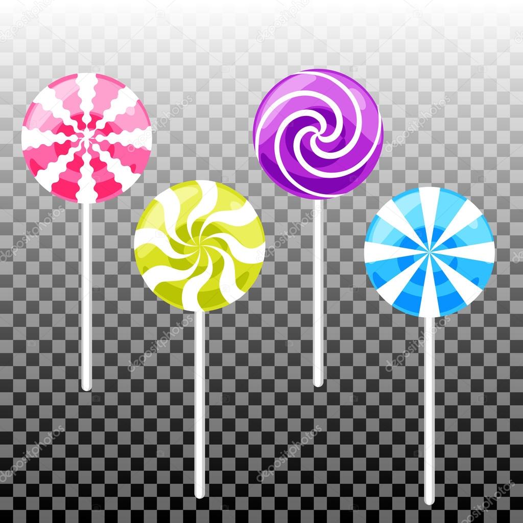 Sweet lollypopp candy set. Colorful sugar canes.