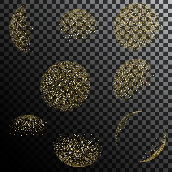 金色亮片尘球和新月. — 图库矢量图片