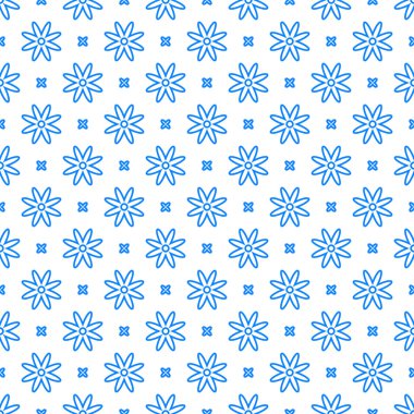 Mavi ve beyaz basit desen.