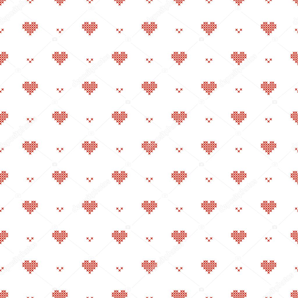 Cross stitch seamless vector pattern.