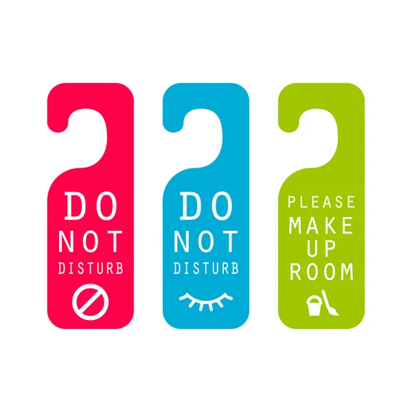 Do not disturb hotel service door tags. — Stock Vector