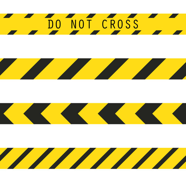 Do not cross the line caution tape.