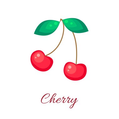 Kırmızı Kiraz vektör simgesi.