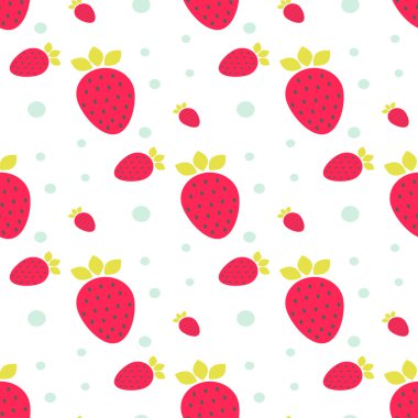 Çilek sorunsuz vektör desen noktalı.