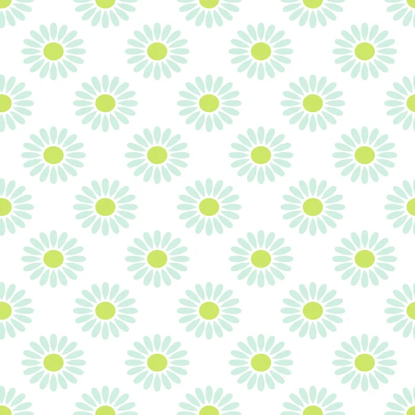 Daisy camomila vector patrón sin costuras . — Vector de stock