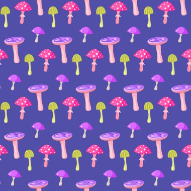 Bahar orman mantar seamless modeli.