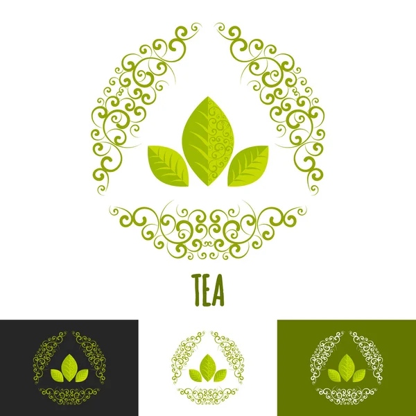 Groene thee branding concept. — Stockvector
