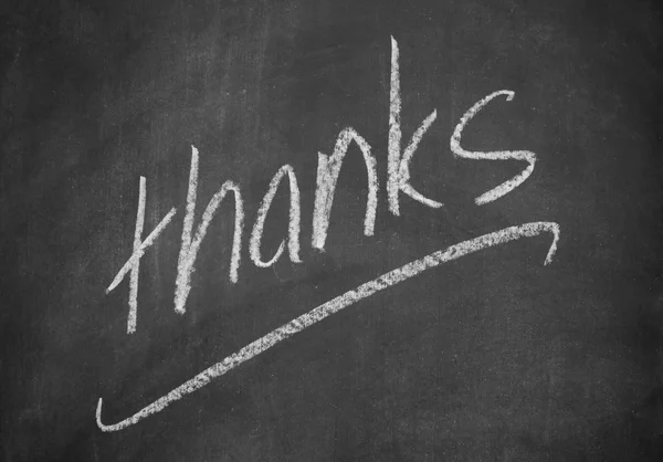 Yazı tahtası Beyaz tebeşir üstünde yazılı teşekkür ile