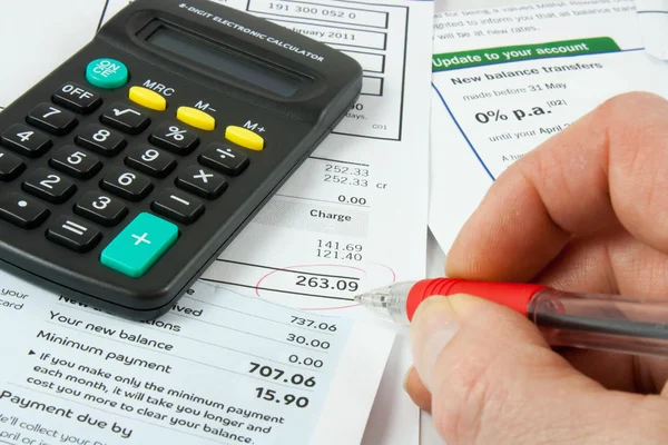 Bir hesap makinesi ile banka hesapları kontrol