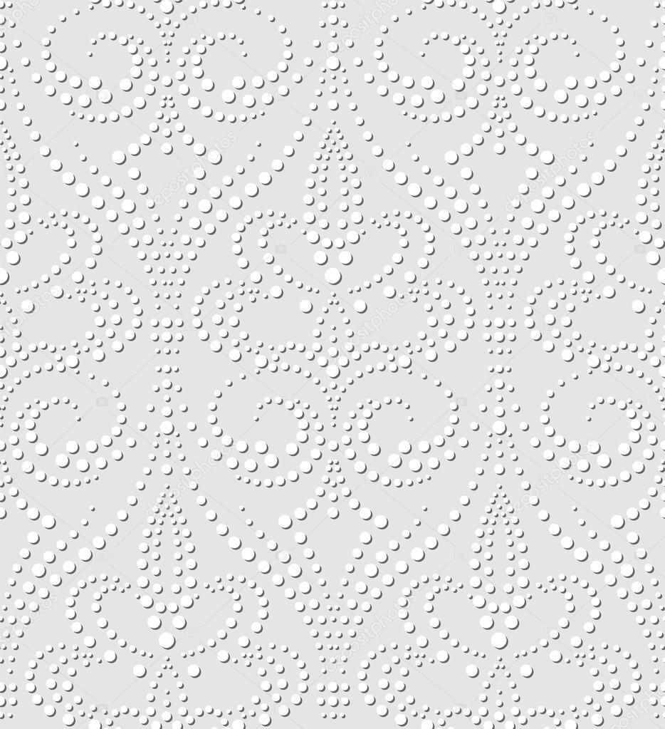 Seamless pattern of dotted damask.