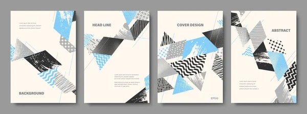 Set Sfondi Geometrici Collage Style Cover Design Templates Illustrazione Vettoriale — Vettoriale Stock