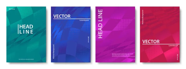 Set Von Bunten Geometrischen Hintergründen Vector Cover Design Vorlagen — Stockvektor