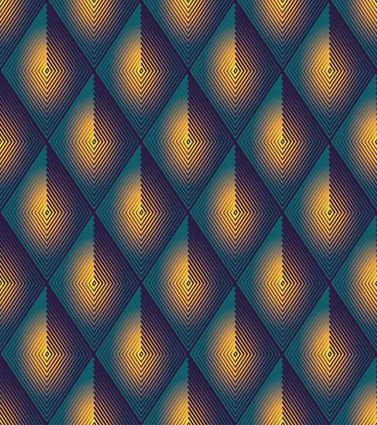 Optische Täuschung, nahtloses Muster linearer Rauten. — Stockvektor