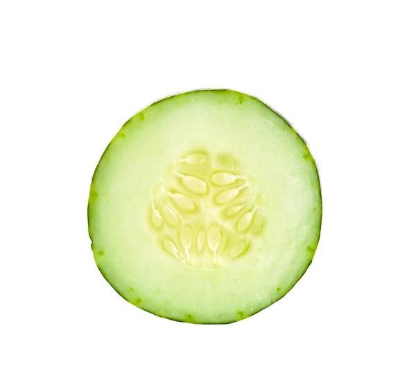 Sliced cucumber isolated on white — Zdjęcie stockowe