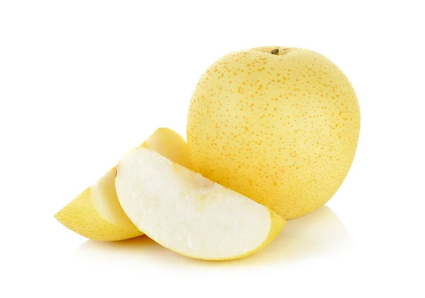 Sliced yellow pear isolated on the white background — Stock Photo, Image