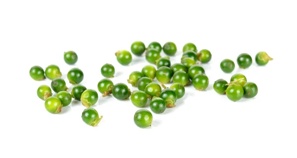 Green peppercorns isolated on the white background — Stock Photo, Image