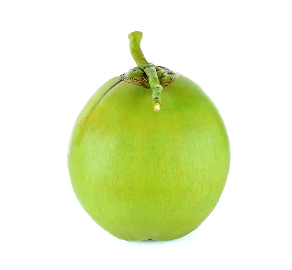 흰색 배경에 고립 된 녹색 코코넛 — 스톡 사진
