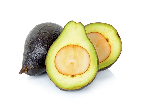 Sliced ripe avocado isolated on white background — Stock Photo, Image