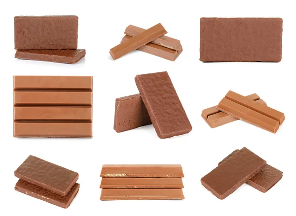 Chocolate wafer isolado no branco — Fotografia de Stock