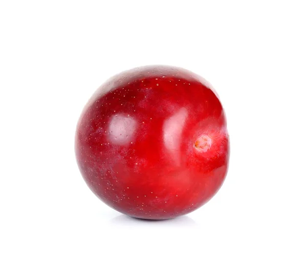 Red plum fruit isolated on white background — Stock Photo, Image