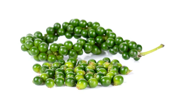 Green peppercorns isolated on the white — Stock Photo, Image