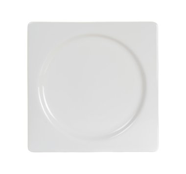 Beyaz arka plan üzerinde izole boş kare plaka