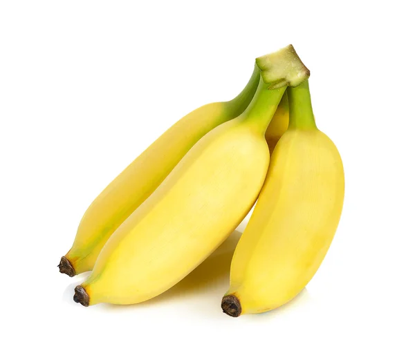 Plátano amarillo aislado sobre fondo blanco — Foto de Stock