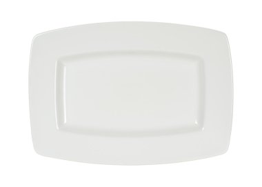 Boş beyaz kare plaka üzerinde beyaz izole