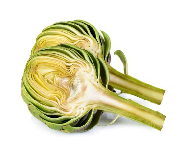 Beyaz arka plan üzerinde izole yarım enginar