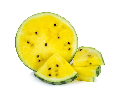 İzole sarı karpuz dilimli