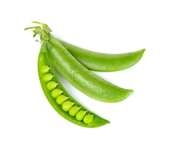 Fresh green peas isolated on white background — Stock Photo, Image