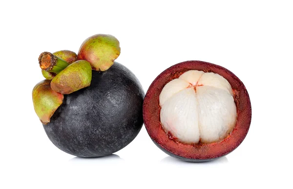 Mangosteen beyaz arka planda izole — Stok fotoğraf