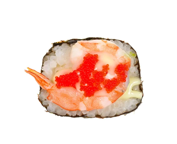 Sushi con gamberetti isolati — Foto Stock