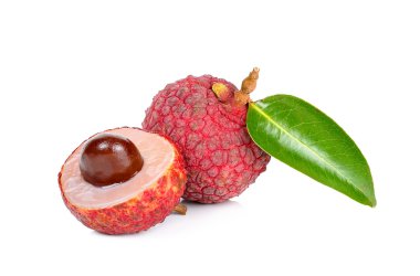 lychees üzerinde beyaz izole