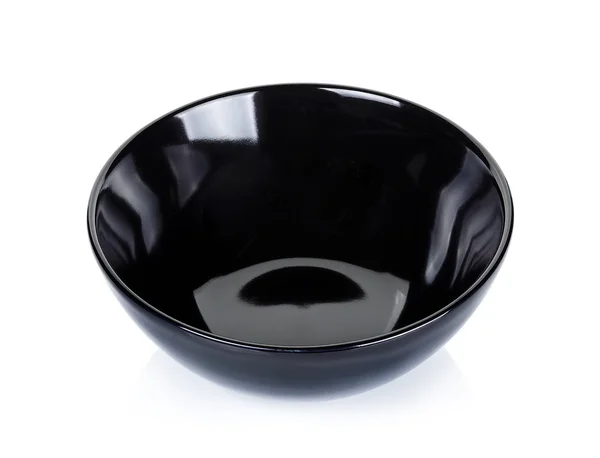 Black bowl isolated on a white background — Stock Photo, Image