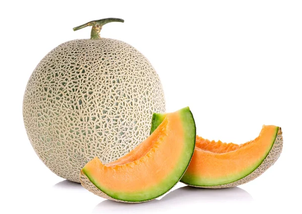 Melonenfrucht isoliert auf weißem Hintergrund — Stockfoto