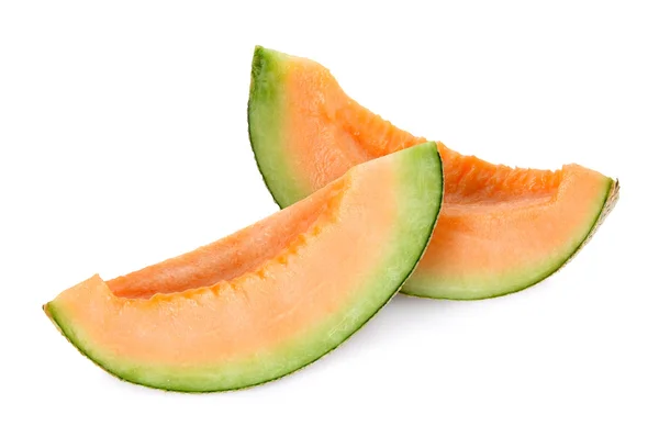 Cantaloupe Melone isoliert auf weißem Hintergrund — Stockfoto