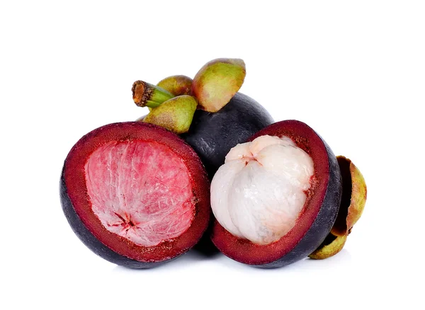 Mangosteen izolované na bílém pozadí — Stock fotografie